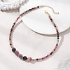 Round Natural Multicolor Tourmaline Graduated Beaded Necklaces NJEW-JN05952-02-1