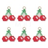 Fruit Theme Glass Seed Beaded Pendants PALLOY-MZ01357-01-1