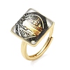 Brass Epoxy Cuff Open Rings for Women RJEW-K264-17G-02-4