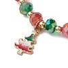 Christmas Theme Glass Beaded Stretch Bracelets BJEW-TA00540-3