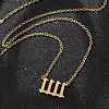304 Stainless Steel Number 11:11 Pendant Necklaces NJEW-NH0002-01G-04-4