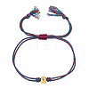 304 Stainless Steel Alphabet Bead Adjustable Bracelets IC6774-1-1