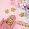 4Pcs Alloy & Glass & Rhinestone Shank Buttons BUTT-FG0001-63A-3