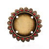 Adjustable Alloy & Iron & Rhinestone Bezel Cup Ring Base with Rotatable Tray MAK-T012-15AB-2