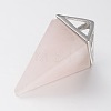 Natural Rose Quartz Point Pendulum Pendants G-E301-06P-2