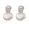 Natural Pearl Ear Studs EJEW-P286-33P-1