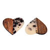 Transparent Resin & Walnut Wood Pendants RESI-TAC0017-73-B02-3