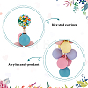 3 Pairs 3 Colors Candy Color Acrylic Cluster Dangle Stud Earrings EJEW-FI0001-18-3