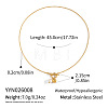 304 Stainless Steel and Faux Pearl Round Pendant Necklaces with OT Clasps for Women AR1092-6