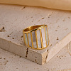 304 Stainless Steel with Natural Shell Finger Rings FS-WG31488-04-1