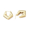 Rack Plating Brass Rhombus Hoop Earrings for Women EJEW-F306-05G-3