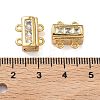 Brass Micro Pave Clear Cubic Zirconia Magnetic Clasps KK-C066-17G-3