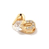 Brass Pave Clear Cubic Zirconia Beads KK-P340-59G-2