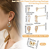 30Pcs 3 Style Brass Micro Pave Clear Cubic Zirconia Stud Earring Findings KK-BBC0003-28-2