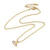 304 Stainless Steel Pave Clear Cubic Zirconia Geometric Pendant Necklaces for Women SA-CBA8C9C-11C-G-1