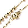 202 Stainless Steel Rosary Bead Necklaces NJEW-D060-01A-G-4