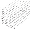 6Pcs 6 Styles 304 Stainless Steel Figaro Chain & Curb Chain & Box Chain & Water Wave Chain & Cable Chain Necklaces Sets for Women NJEW-TADJ0003-1