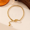 304 Stainless Steel Ball Chain Bracelets for Women LS-BJEW-D407-04G-1