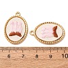 304 Stainless Steel & Cloth Embroidered Pendants FB-CBAFBAF-09G-02-3