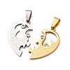 304 Stainless Steel Rhinestone Split Pendants STAS-F368-20GP-2