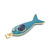 Fish Brass Micro Pave Cubic Zirconia Pendants KK-K408-49G-04-2
