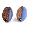 Resin & Walnut Wood Stud Earring Findings MAK-N032-004A-A08-2