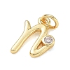 Brass Micro Pave Clear Cubic Zirconia Charms KK-D289-66G-N-2