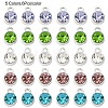 30Pcs 5 Colors Flat Round Alloy Charms RGLA-YW0002-06-2