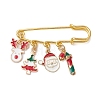 Santa Claus & Christmas Tree & Deer Alloy Enamel Charms Kilt Pins Brooch JEWB-BR00174-1