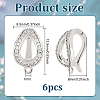 6Pcs Brass Micro Pave Clear Cubic Zirconia Twister Clasp FIND-BC0004-02-2