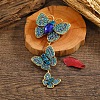 Creative Long Alloy Triple Butterfly Brooch PW-WG59366-01-1