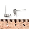 Brass Micro Pave Cubic Zirconia Studs Earrings Finding KK-K364-01P-3