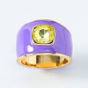 Zinc Alloy Enamel Glass Finger Rings FS-WG383A9-01-1