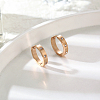 Stainless Steel Hoop Earrings with Cubic Zirconia for Women AP6099-3-1