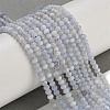Faceted Rondelle Natural Blue Lace Agate Beads Strands G-F289-04A-5