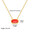304 Stainless Steel Pave Cubic Zirconia Oval Birth Stone Pendant Necklaces for Women FS-WGC2097-01-1