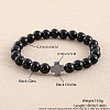 Glass Round Beaded Stretch Bracelets for Men Women OI3299-7-1