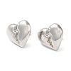 Rack Plating Brass Split Heart Stud Earrings EJEW-Q766-13P-1