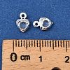 Heart Brass Glass Charms KK-S385-01S-07-4