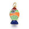 Brass and Enamel Pendants KK-T079-02A-G-1