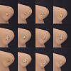 Brass Micro Pave Cubic Zirconia L-Shaped Nose Rings WGA70D4-16-2