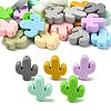 24Pcs 12 Colors Cactus Silicone Beads SIL-YW0001-20-1
