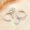 Owl Brass Micro Pave Cubic Zirconia Cuff Earrings EJEW-Z164-01P-3