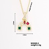 Simple Cute Style Rainbow Shape Brass Coloful Cubic Zirconia Pendant Necklace with Cable Chain for Women Girl DR2102-2-1