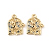 Brass Micro Pave Cubic Zirconia Charms X1-KK-C099-01E-G-1
