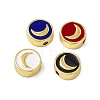 Real 18K Gold Plated Brass Enamel Beads KK-A170-01G-M-1