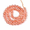 Crackle Transparent Glass Beads Strands GLAA-N063-8mm-06-2