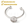 Non-Tarnish 304 Stainless Steel Flat Round Pad Ring Setting STAS-I306-05A-P-2