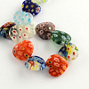 Heart Handmade Millefiori Glass Beads Strands LK-R004-67-2