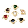 Brass Glass Connector Charms KK-E802-26-1